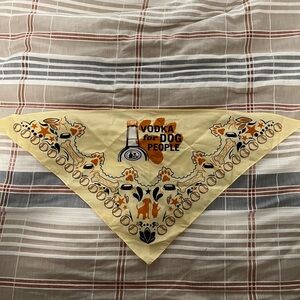 TITO’S VODKA DOG BANDANA/SCARF/DEW RAG VODKA FOR DOG PEOPLE LIGHT YELLOW